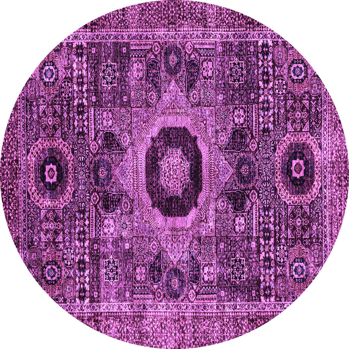 Round Abstract Purple Modern Rug, abs2364pur