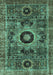 Machine Washable Abstract Turquoise Modern Area Rugs, wshabs2364turq