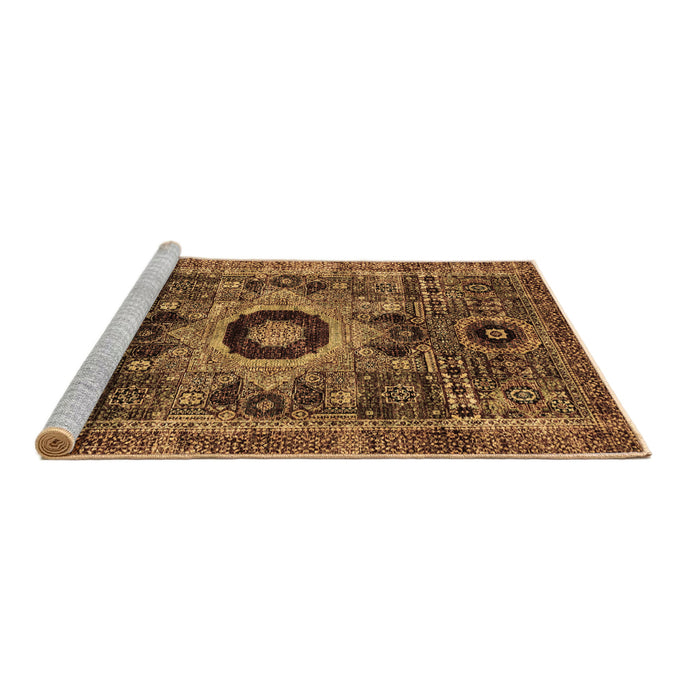 Sideview of Machine Washable Abstract Brown Modern Rug, wshabs2364brn