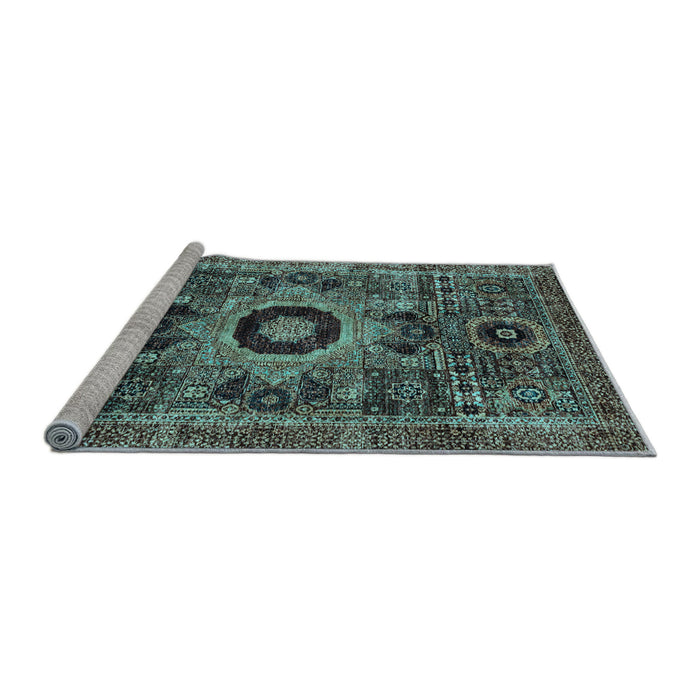 Sideview of Machine Washable Abstract Light Blue Modern Rug, wshabs2364lblu