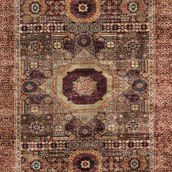 Machine Washable Abstract Vermilion Red Rug, wshabs2364