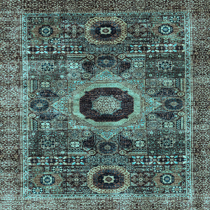 Square Abstract Light Blue Modern Rug, abs2364lblu