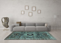 Machine Washable Abstract Light Blue Modern Rug, wshabs2364lblu