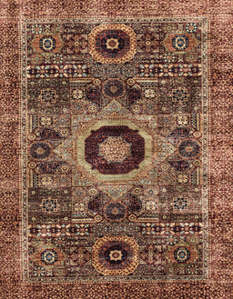 Abstract Red Modern Rug, abs2364