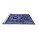 Sideview of Machine Washable Abstract Blue Modern Rug, wshabs2364blu