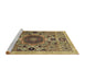 Sideview of Machine Washable Abstract Saddle Brown Rug, wshabs2365