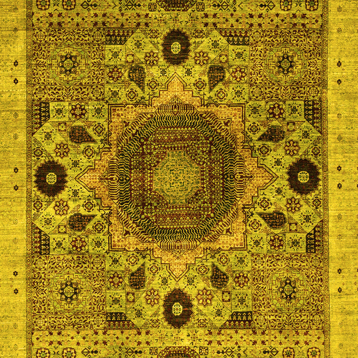 Machine Washable Abstract Yellow Modern Rug, wshabs2365yw