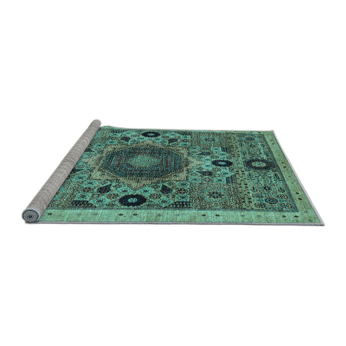 Sideview of Machine Washable Abstract Light Blue Modern Rug, wshabs2365lblu