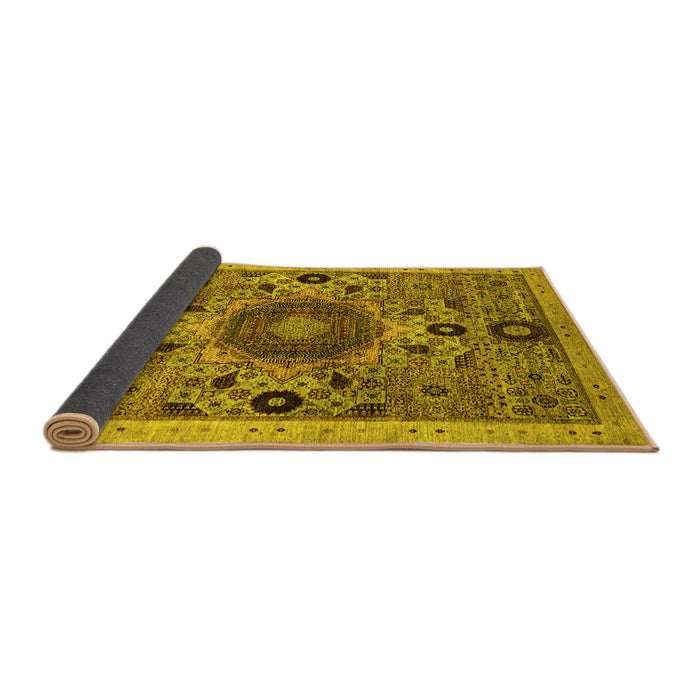 Sideview of Abstract Yellow Modern Rug, abs2365yw