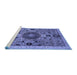 Sideview of Machine Washable Abstract Blue Modern Rug, wshabs2365blu