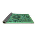 Sideview of Abstract Turquoise Modern Rug, abs2365turq