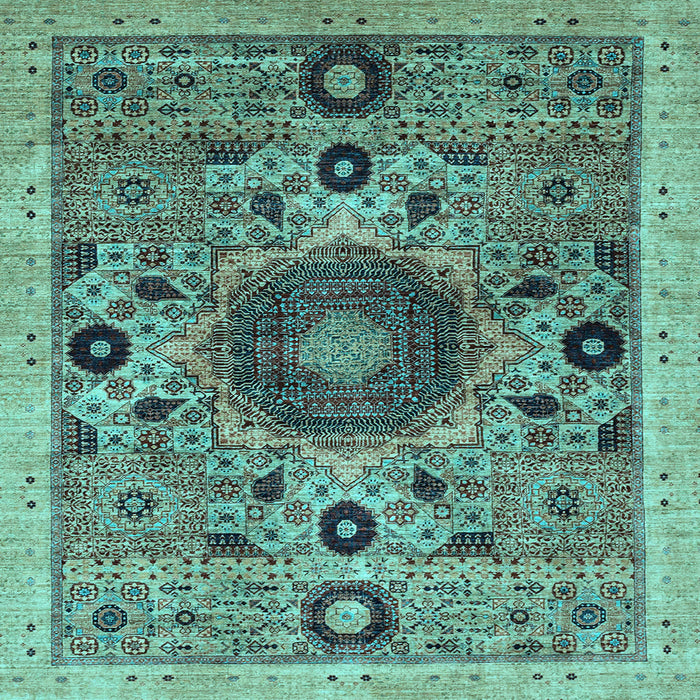 Square Machine Washable Abstract Light Blue Modern Rug, wshabs2365lblu