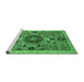 Sideview of Machine Washable Abstract Emerald Green Modern Area Rugs, wshabs2365emgrn