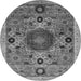 Round Abstract Gray Modern Rug, abs2365gry