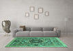 Machine Washable Abstract Turquoise Modern Area Rugs in a Living Room,, wshabs2365turq