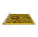 Sideview of Machine Washable Abstract Yellow Modern Rug, wshabs2365yw