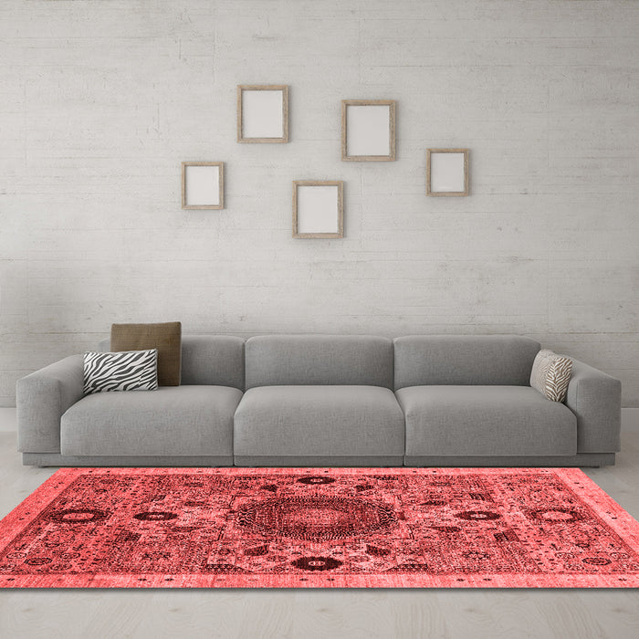 Modern Red Washable Rugs