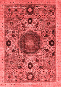 Abstract Red Modern Rug, abs2365red