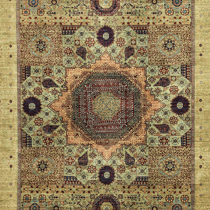 Machine Washable Abstract Saddle Brown Rug, wshabs2365