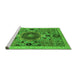 Sideview of Machine Washable Abstract Green Modern Area Rugs, wshabs2365grn