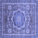 Square Abstract Blue Modern Rug, abs2366blu