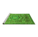 Sideview of Machine Washable Abstract Green Modern Area Rugs, wshabs2366grn