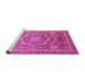 Sideview of Machine Washable Abstract Pink Modern Rug, wshabs2366pnk