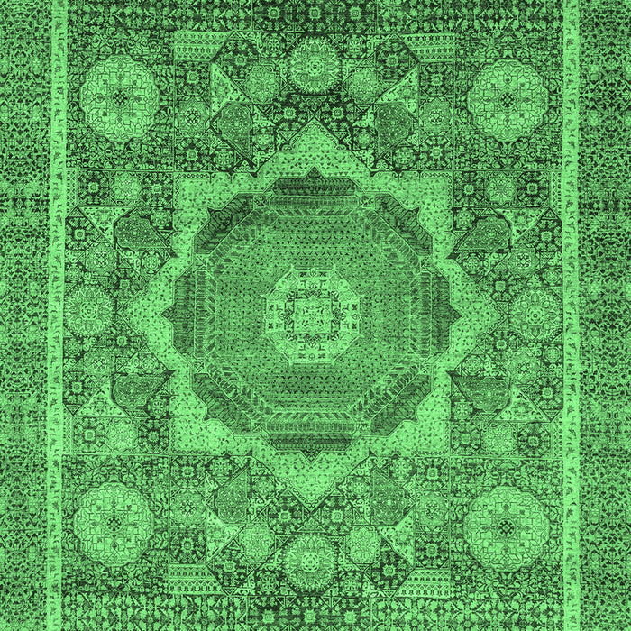 Machine Washable Abstract Emerald Green Modern Area Rugs, wshabs2366emgrn