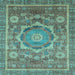 Square Abstract Light Blue Modern Rug, abs2366lblu