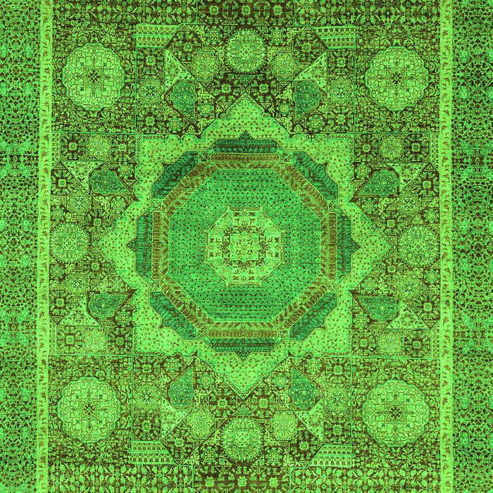 Machine Washable Abstract Green Modern Area Rugs, wshabs2366grn