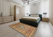 Abstract Metallic Gold Modern Rug in a Bedroom, abs2366