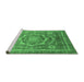 Sideview of Machine Washable Abstract Emerald Green Modern Area Rugs, wshabs2366emgrn