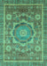 Machine Washable Abstract Turquoise Modern Area Rugs, wshabs2366turq