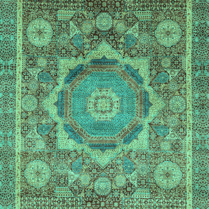 Machine Washable Abstract Turquoise Modern Area Rugs, wshabs2366turq