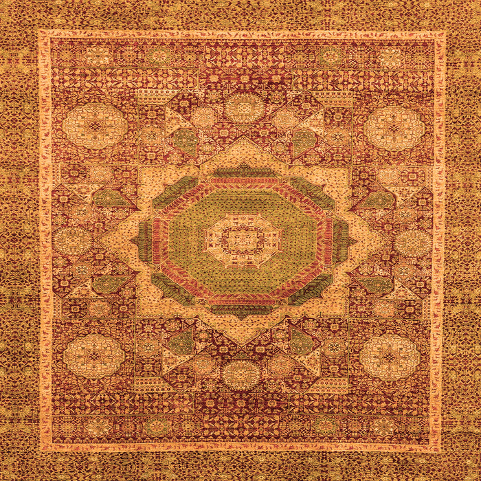 Square Abstract Orange Modern Rug, abs2366org