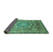 Sideview of Abstract Turquoise Modern Rug, abs2366turq