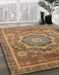 Machine Washable Abstract Metallic Gold Rug in a Family Room, wshabs2366