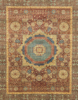 Machine Washable Abstract Metallic Gold Rug, wshabs2366