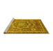 Sideview of Machine Washable Abstract Yellow Modern Rug, wshabs2366yw