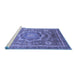 Sideview of Machine Washable Abstract Blue Modern Rug, wshabs2366blu