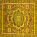 Square Abstract Yellow Modern Rug, abs2366yw