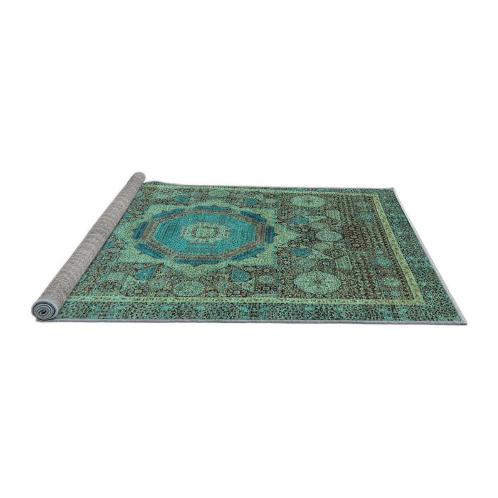 Sideview of Machine Washable Abstract Light Blue Modern Rug, wshabs2366lblu