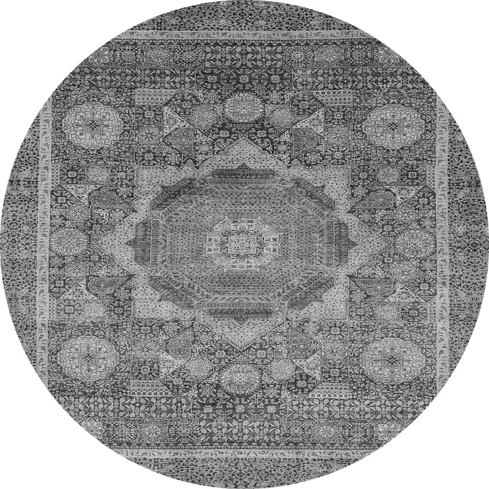Round Abstract Gray Modern Rug, abs2366gry