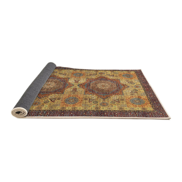 Sideview of Abstract Metallic Gold Modern Rug, abs2367