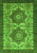 Machine Washable Abstract Green Modern Area Rugs, wshabs2367grn