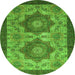 Round Abstract Green Modern Rug, abs2367grn