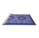 Sideview of Machine Washable Abstract Blue Modern Rug, wshabs2367blu