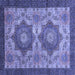 Square Abstract Blue Modern Rug, abs2367blu