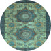 Round Machine Washable Abstract Light Blue Modern Rug, wshabs2367lblu