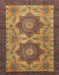 Machine Washable Abstract Metallic Gold Rug, wshabs2367